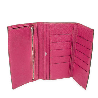 Hermes Bearn Wallet Rose Shocking Chèvre Leather — view 4