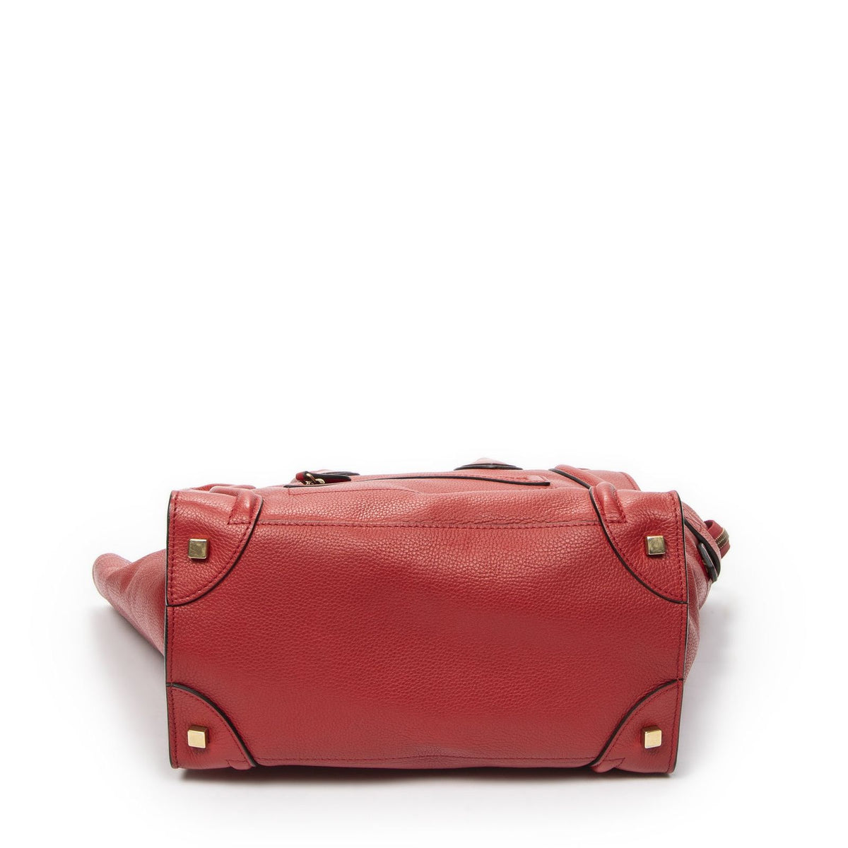 Celine Mini Luggage Red Grain Calf Leather — view 6