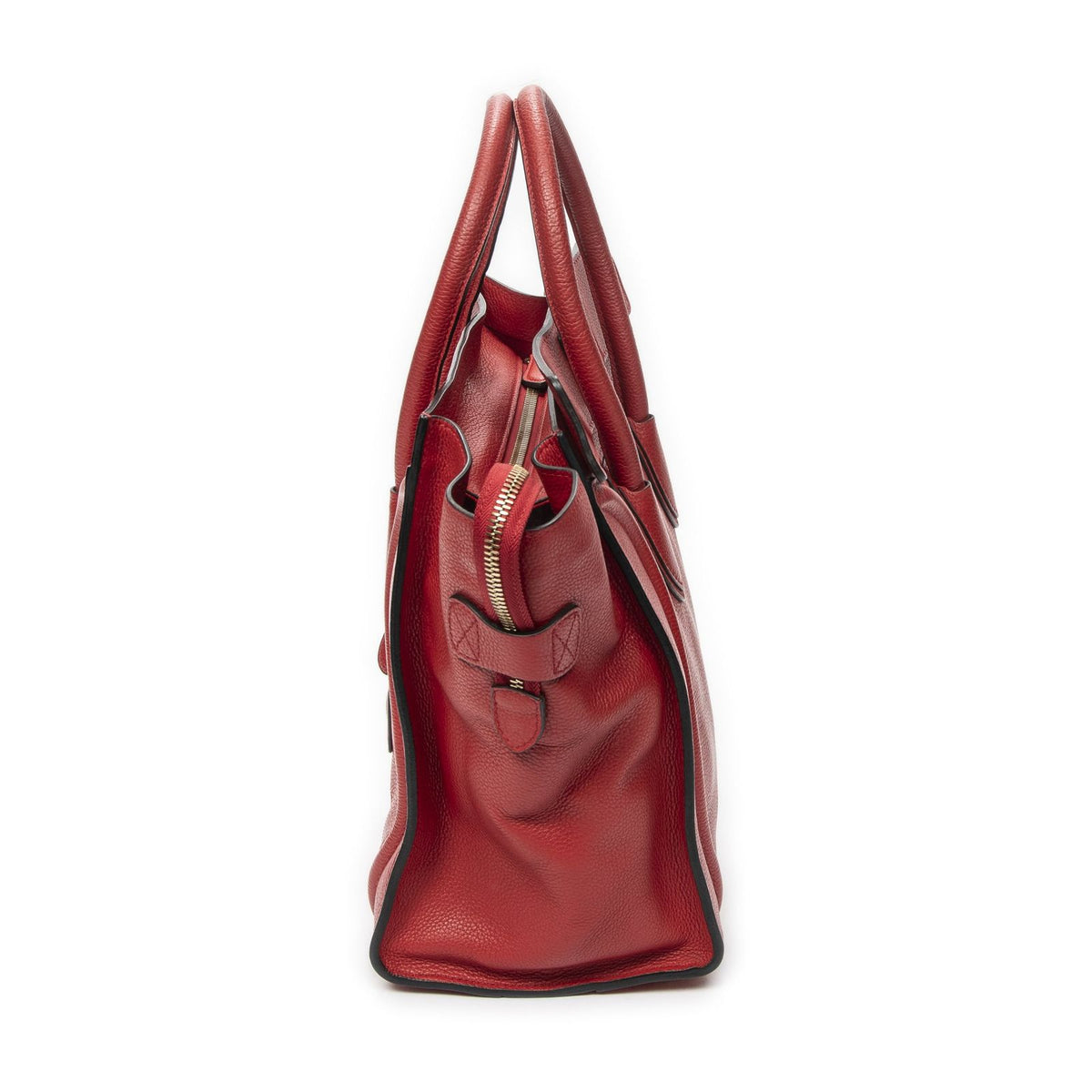Celine Mini Luggage Red Grain Calf Leather — view 3