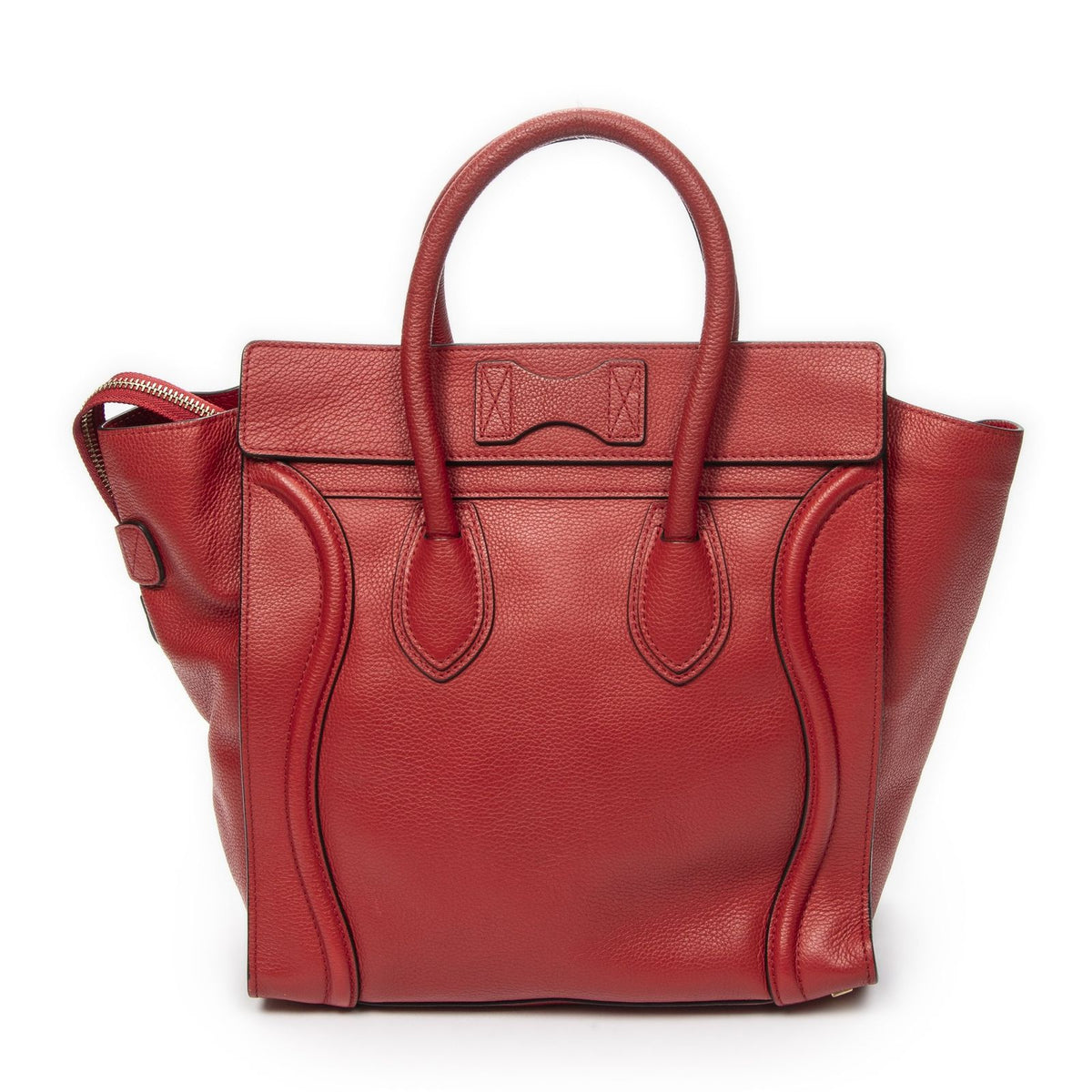 Celine Mini Luggage Red Grain Calf Leather — view 5