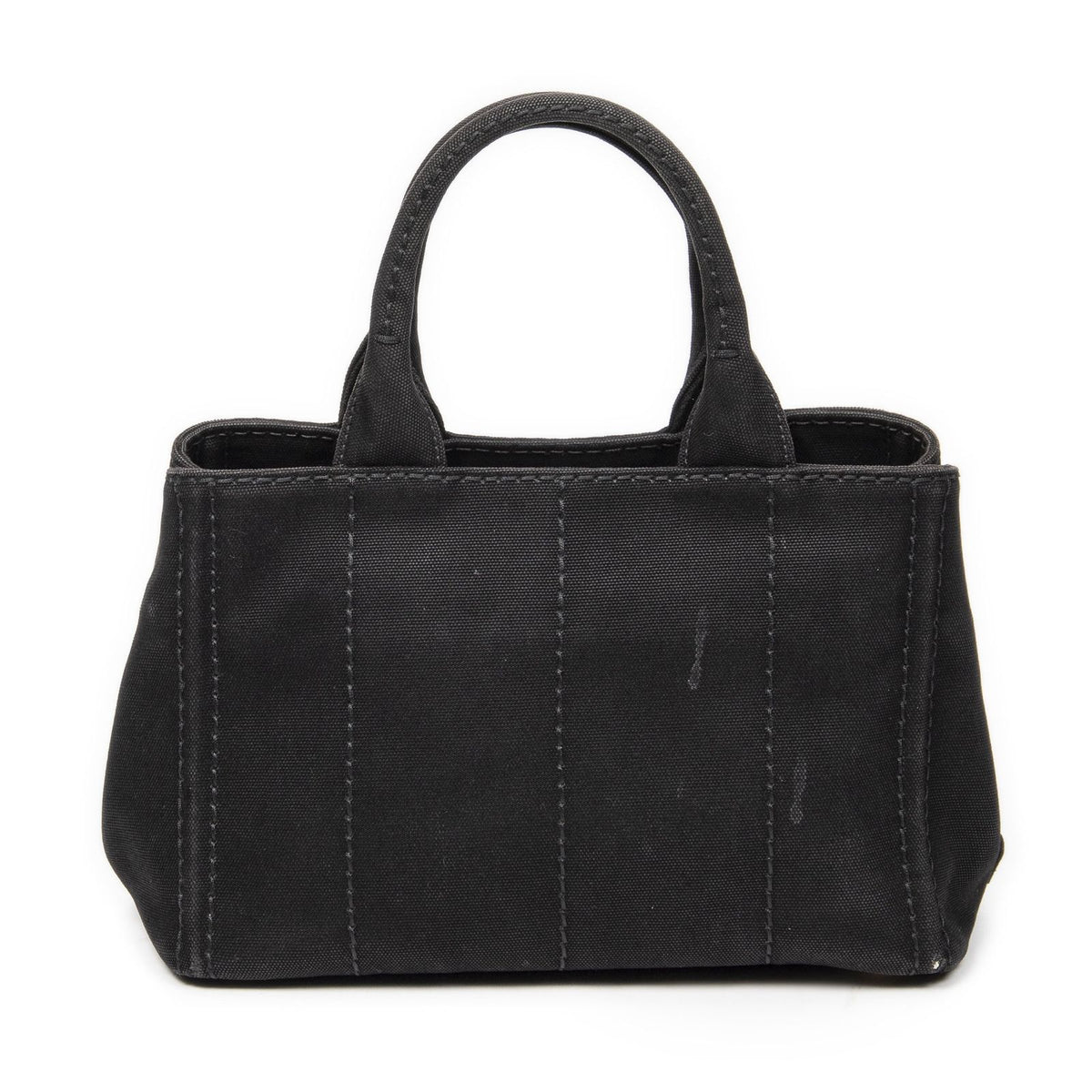 Prada Canapa Small Tote Bag Black Canvas — view 5
