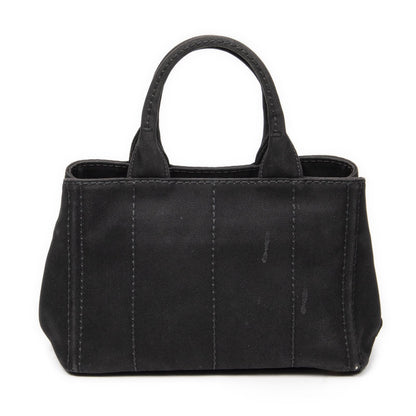 Prada Canapa Small Tote Bag Black Canvas — view 5
