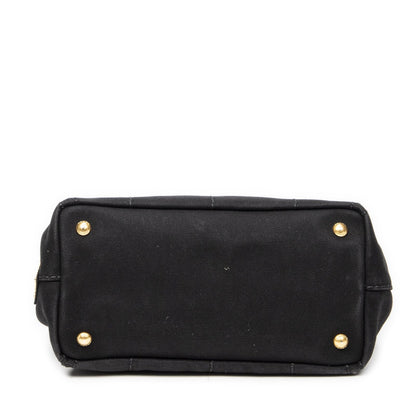 Prada Canapa Small Tote Bag Black Canvas — view 6