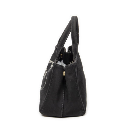 Prada Canapa Small Tote Bag Black Canvas — view 3
