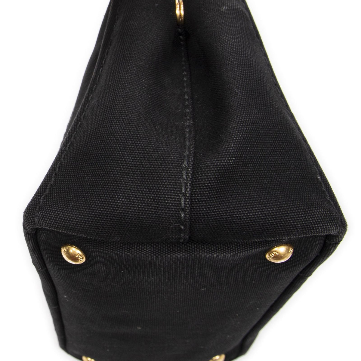 Prada Canapa Small Tote Bag Black Canvas — view 8