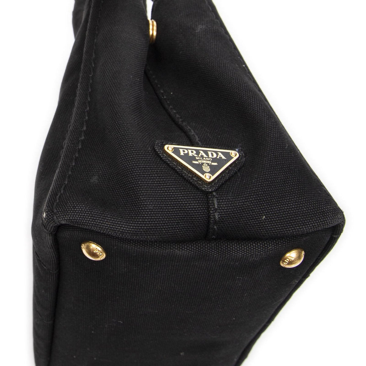 Prada Canapa Small Tote Bag Black Canvas — view 7