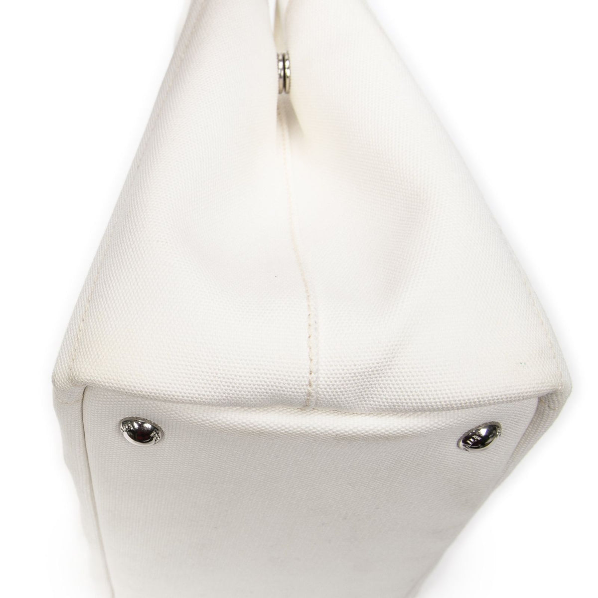 Prada Canapa Tote Bag Ivory Grommet Canvas — view 8