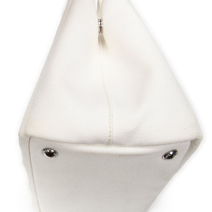 Prada Canapa Tote Bag Ivory Grommet Canvas — view 8