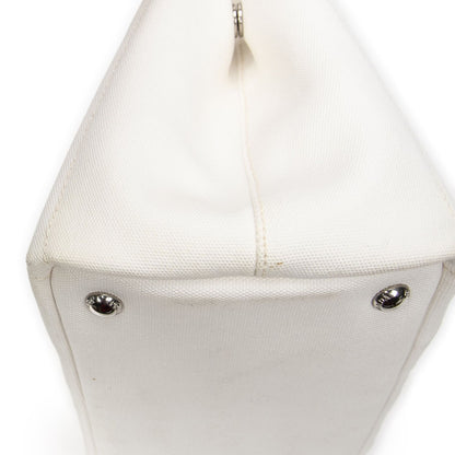 Prada Canapa Tote Bag Ivory Grommet Canvas — view 7