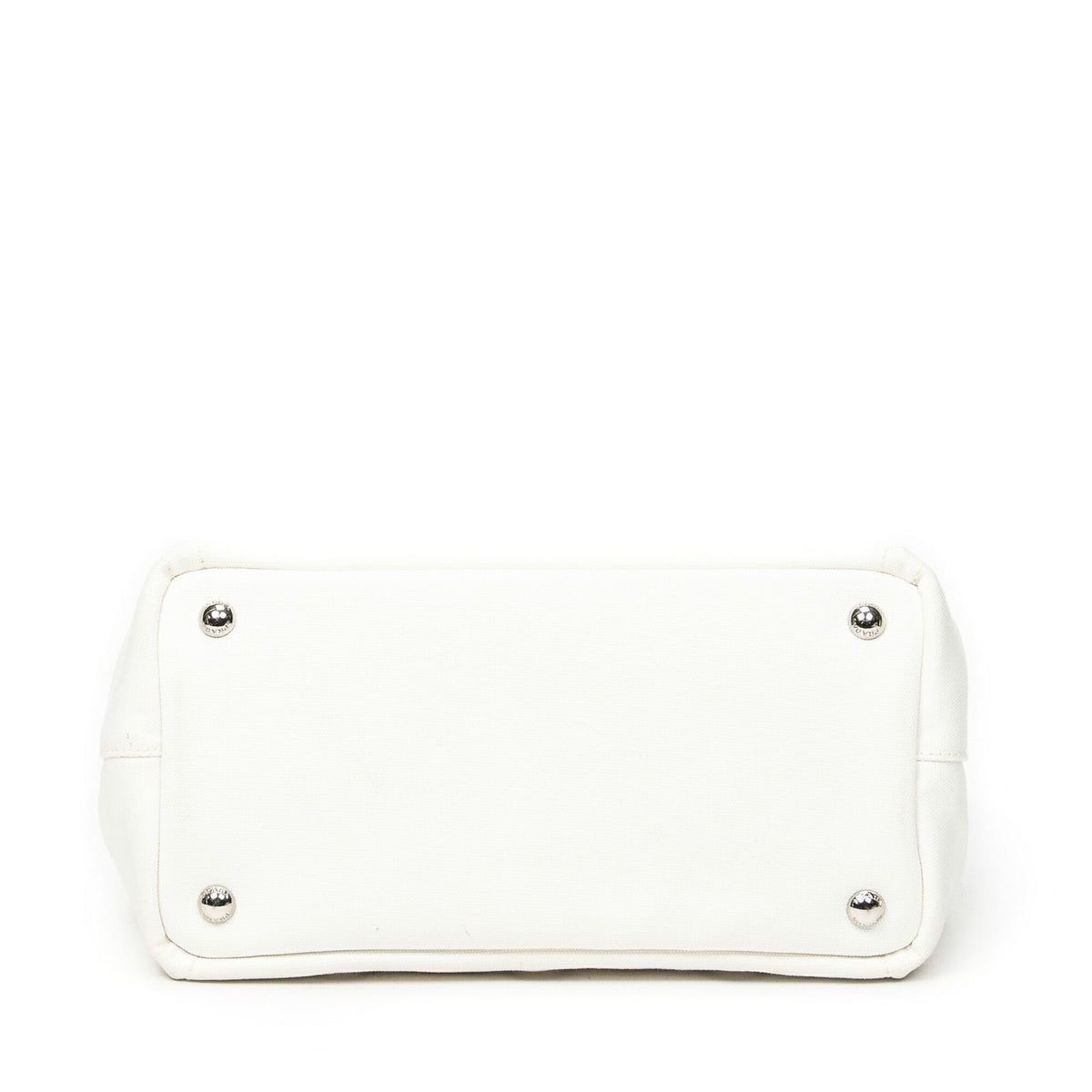 Prada Canapa Tote Bag Ivory Grommet Canvas — view 6
