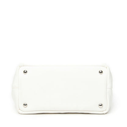 Prada Canapa Tote Bag Ivory Grommet Canvas — view 6