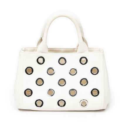Prada Canapa Tote Bag Ivory Grommet Canvas — view 5