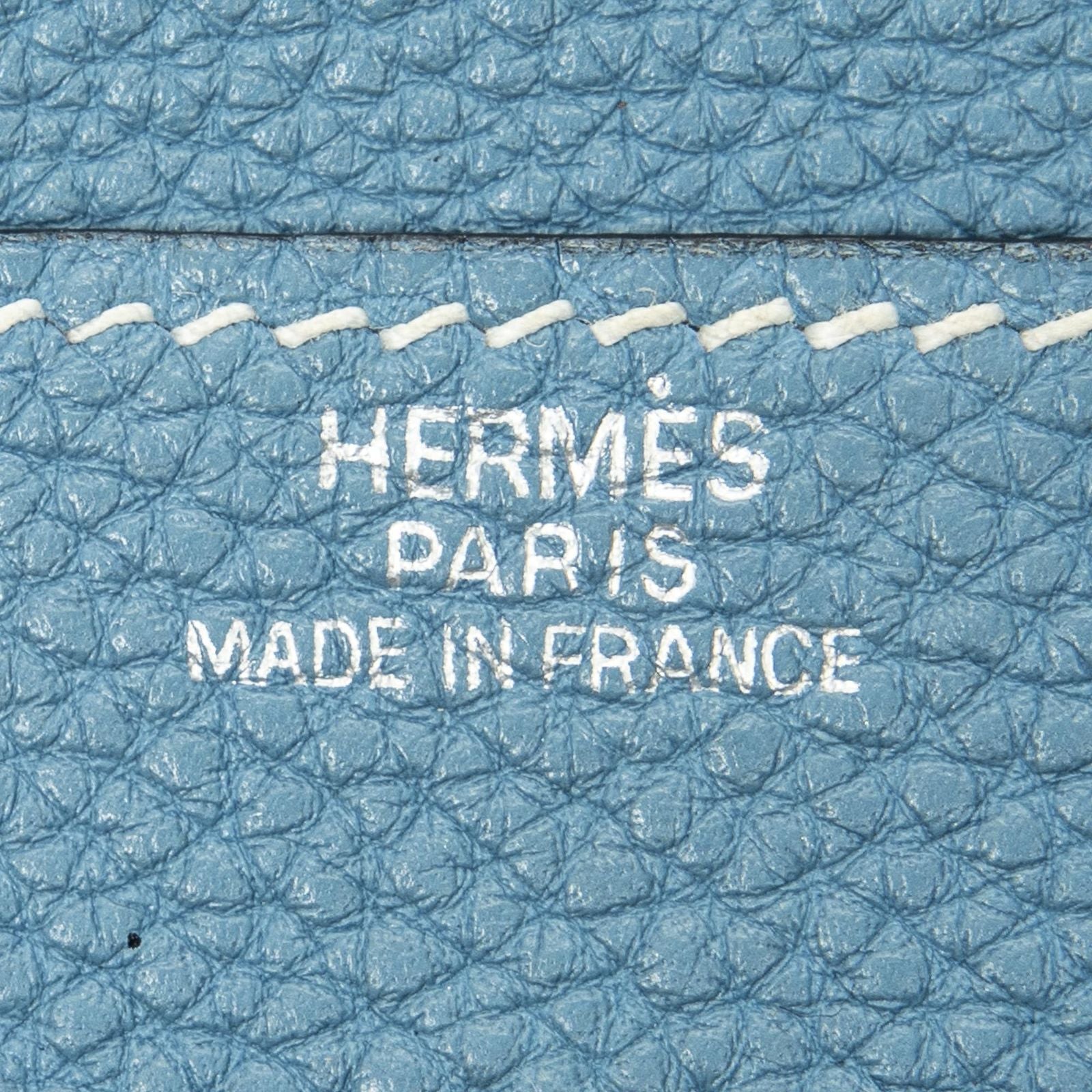 Hermes Dogon Duo Wallet Blue Nstogo Leather — view 6