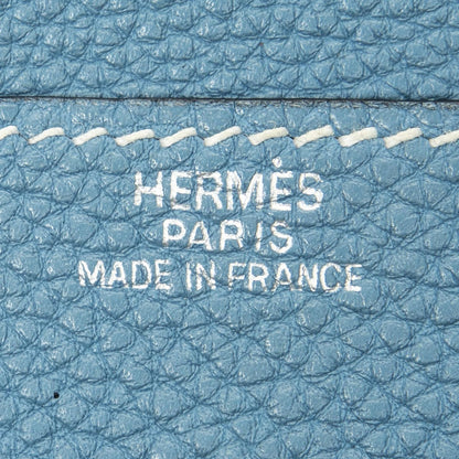 Hermes Dogon Duo Wallet Blue Nstogo Leather — view 6
