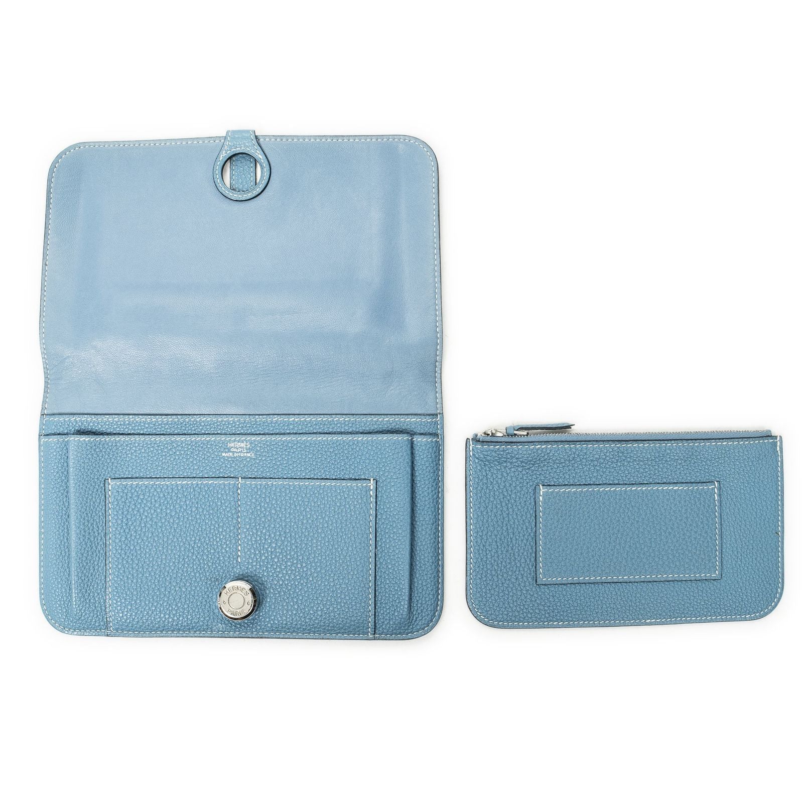Hermes Dogon Duo Wallet Blue Nstogo Leather — view 4