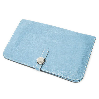Hermes Dogon Duo Wallet Blue Nstogo Leather