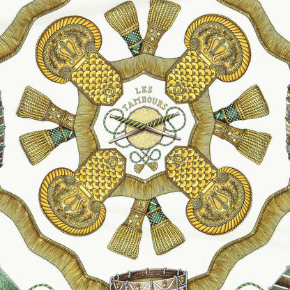 Hermes Scarf Lightgreen Ivory 100% Twillsilk — view 3