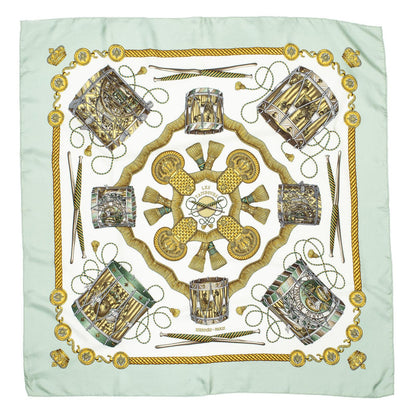 Hermes Scarf Lightgreen Ivory 100% Twillsilk — view 2