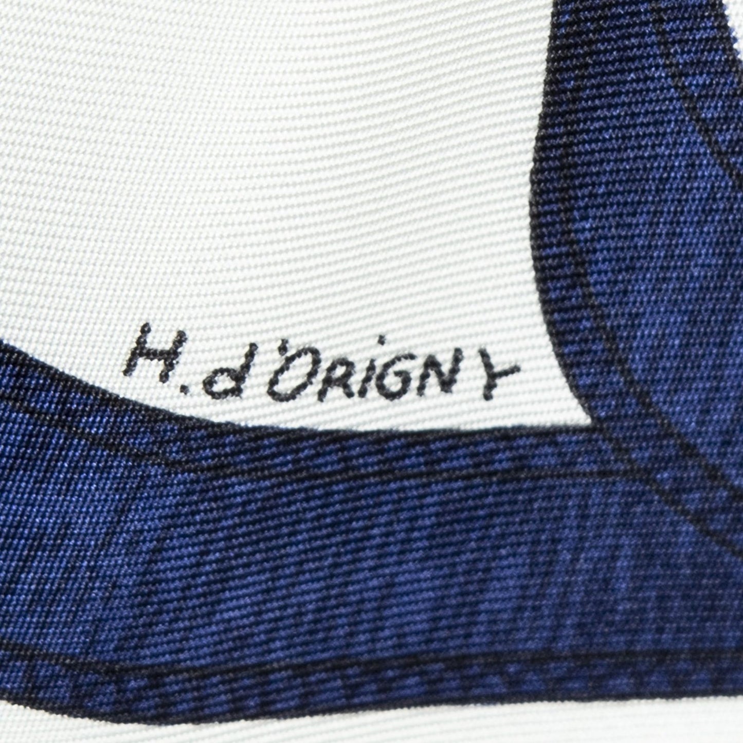 Hermes Scarf Blue White 100% Twillsilk — view 4
