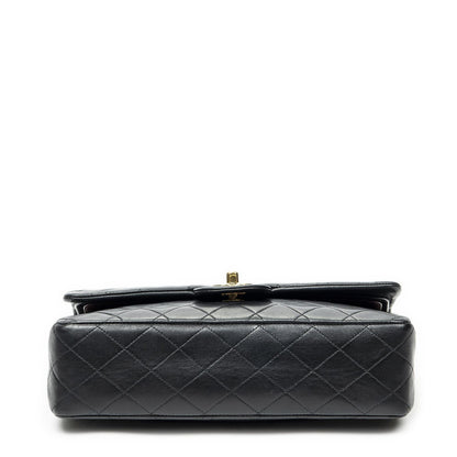 Chanel Quilted Double Flap Bag Black Lambskin Leather — view 6