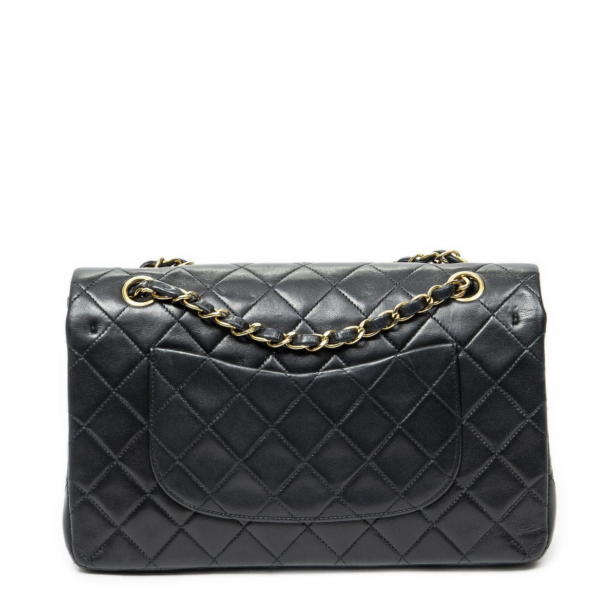 Chanel Quilted Double Flap Bag Black Lambskin Leather — view 5