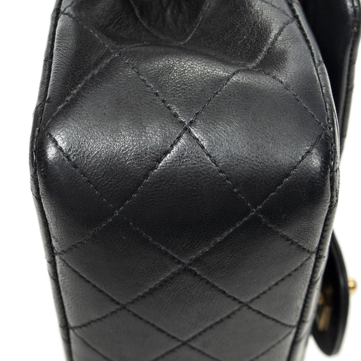 Chanel Quilted Double Flap Bag Black Lambskin Leather — view 7