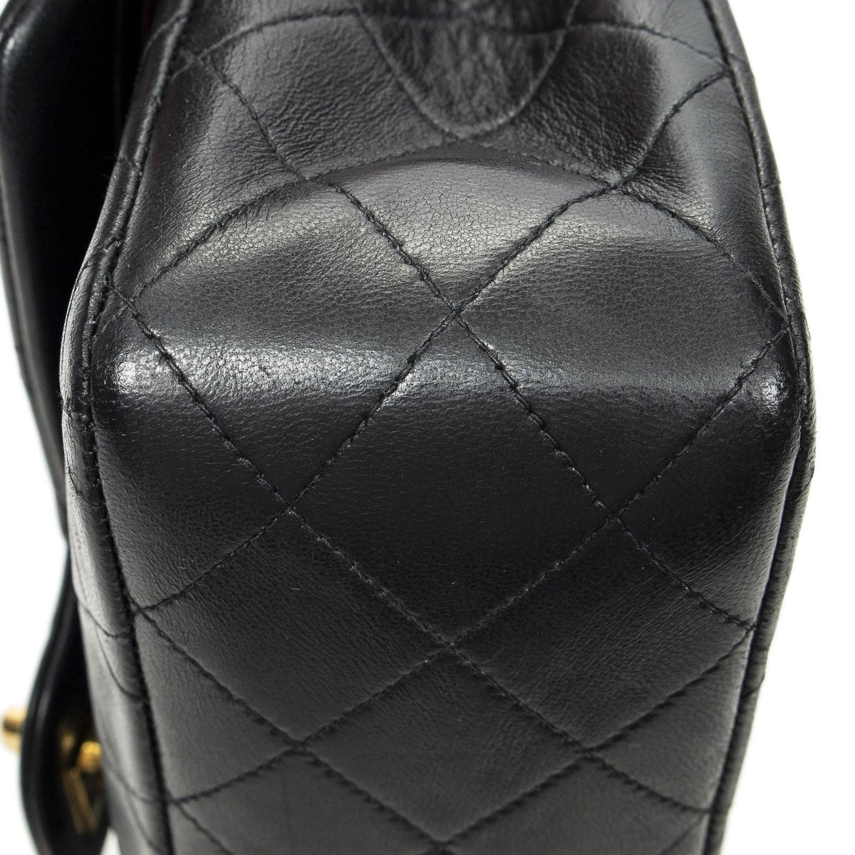 Chanel Quilted Double Flap Bag Black Lambskin Leather — view 8