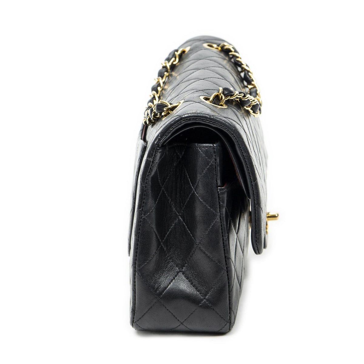 Chanel Quilted Double Flap Bag Black Lambskin Leather — view 4