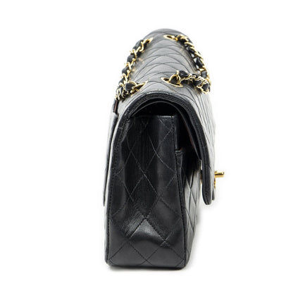 Chanel Quilted Double Flap Bag Black Lambskin Leather — view 4