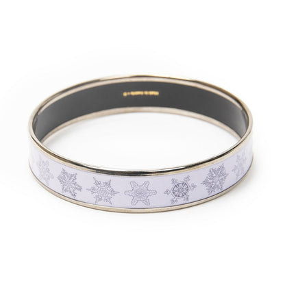 Hermes Enamel Bangle Lilacsilver Plating Bracelet — view 3