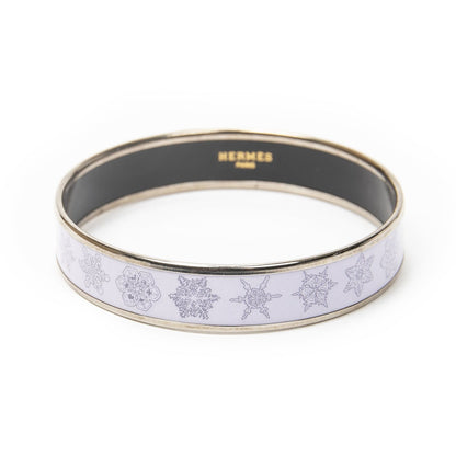 Hermes Enamel Bangle Lilacsilver Plating Bracelet — view 2
