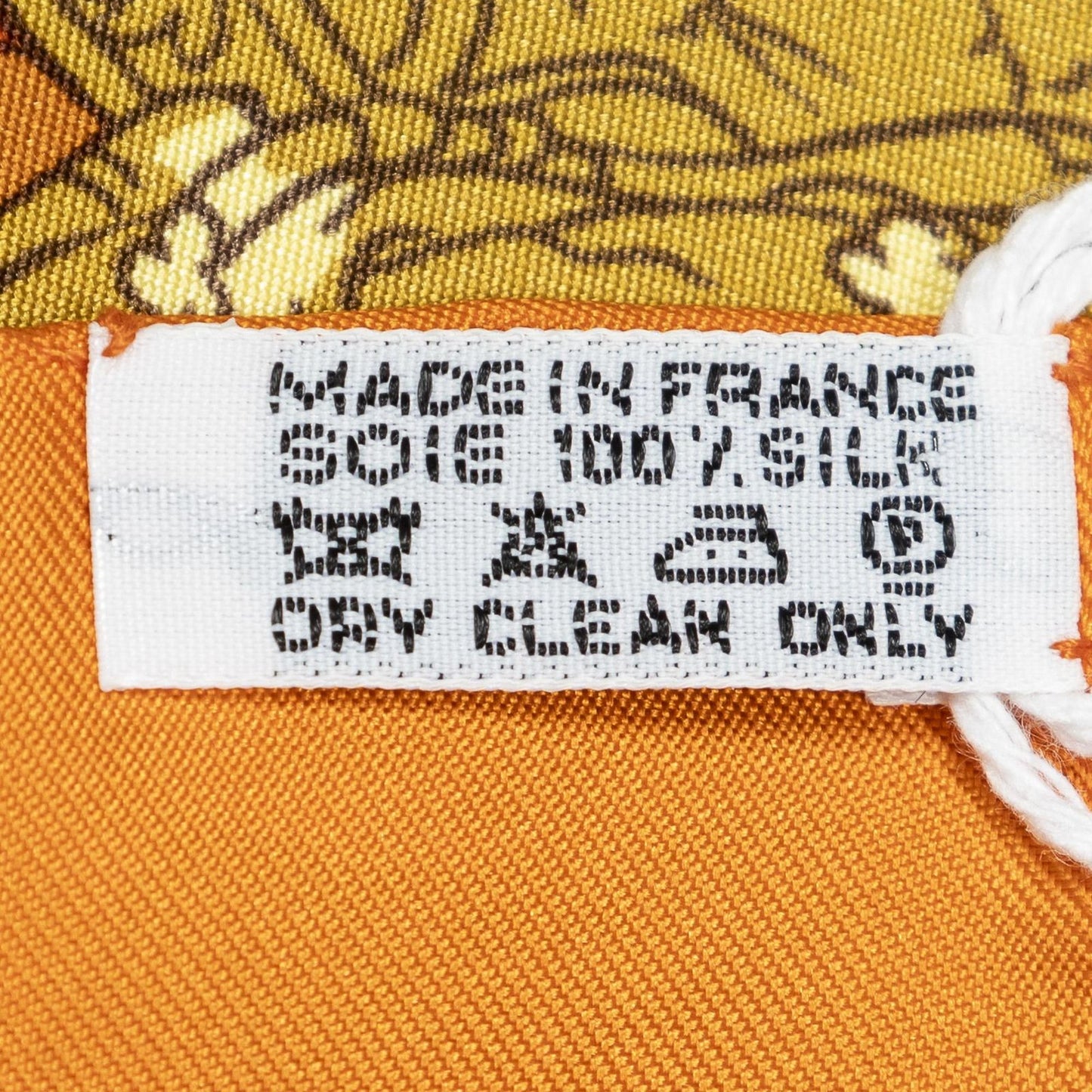 Hermes Scarf Orange White 100% Twillsilk — view 5