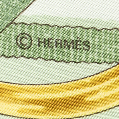 Hermes Scarf Green Gray 100% Twillsilk — view 4