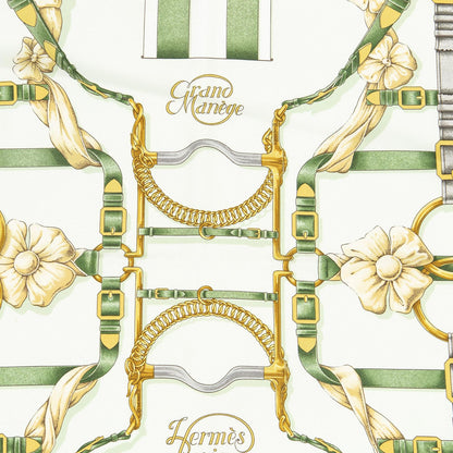 Hermes Scarf Green Gray 100% Twillsilk — view 3