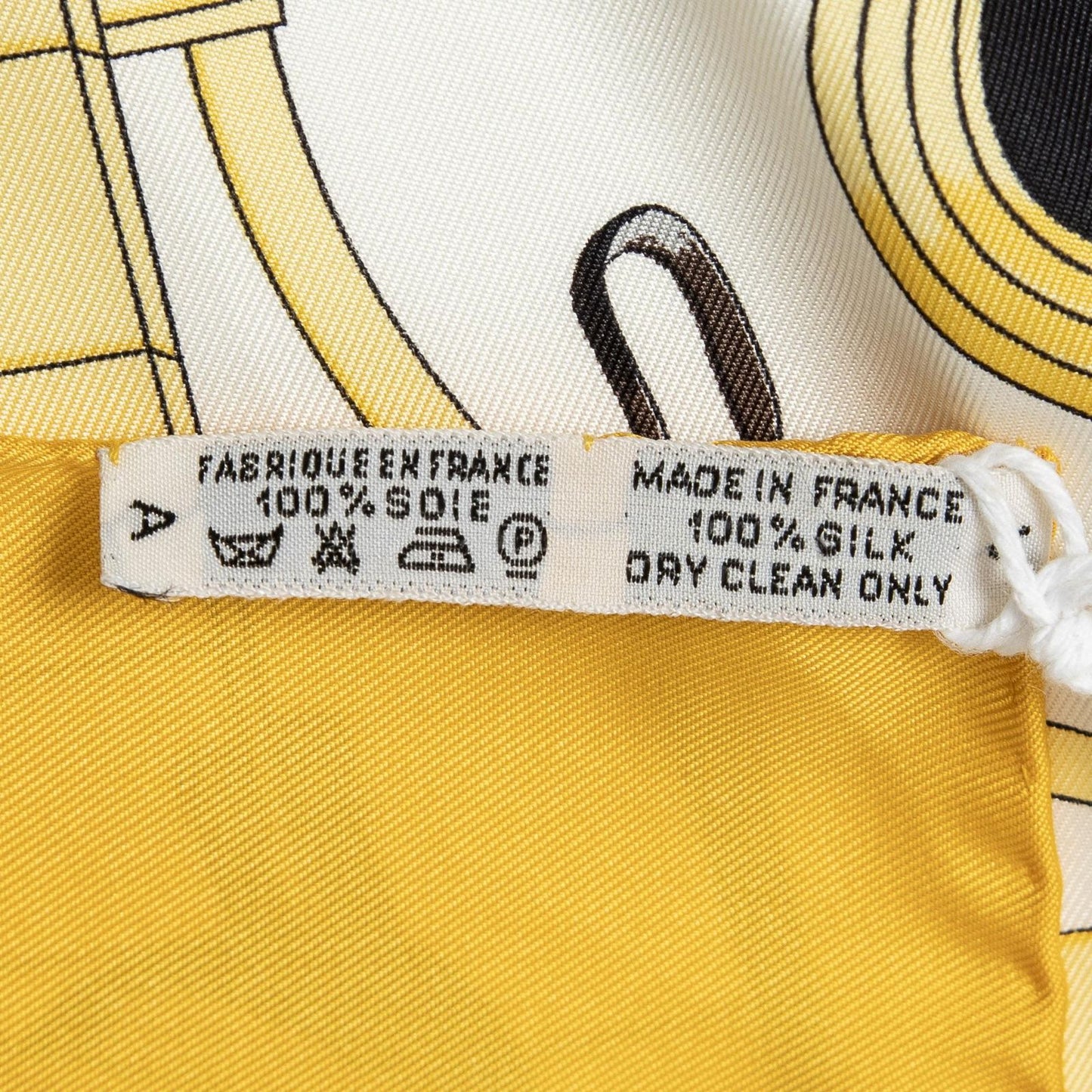Hermes Scarf Yellow Brown Blue 100% Twillsilk — view 5