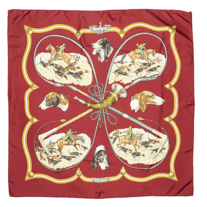 Hermes Scarf Red Brown 100% Twillsilk — view 2