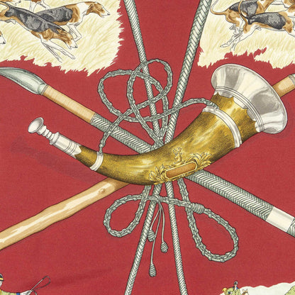 Hermes Scarf Red Brown 100% Twillsilk — view 3