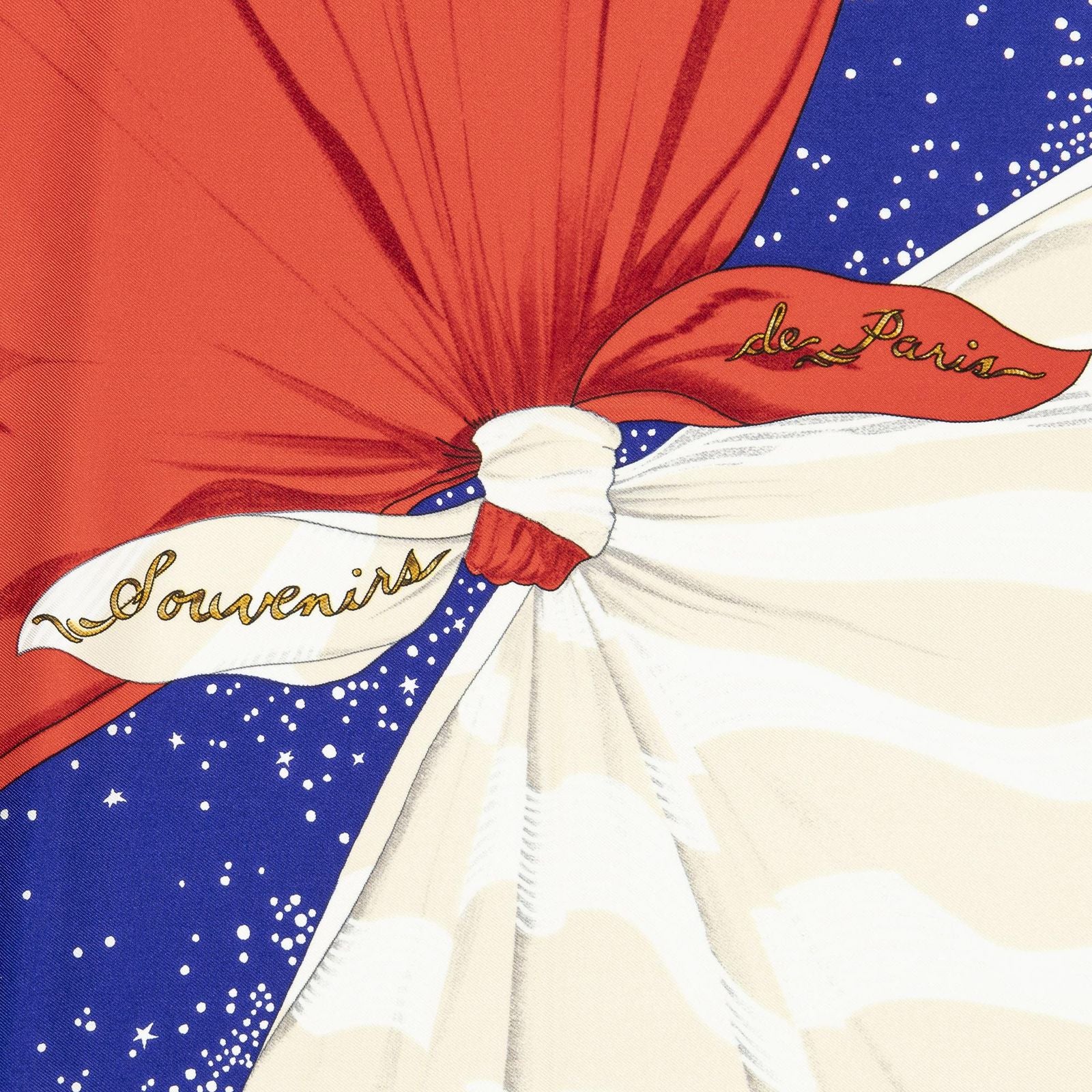 Hermes Scarf Blue Red Beige 100% Twillsilk — view 3