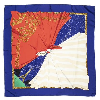 Hermes Scarf Blue Red Beige 100% Twillsilk — view 2