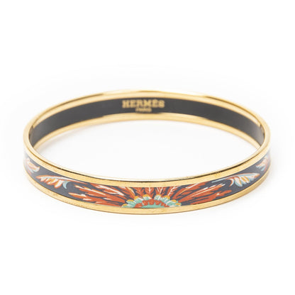 Hermes Enamel Bangle Gray Plating Bracelet — view 2