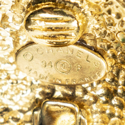 Chanel CC Diamond Clip on Earrings Gold Plated — view 3