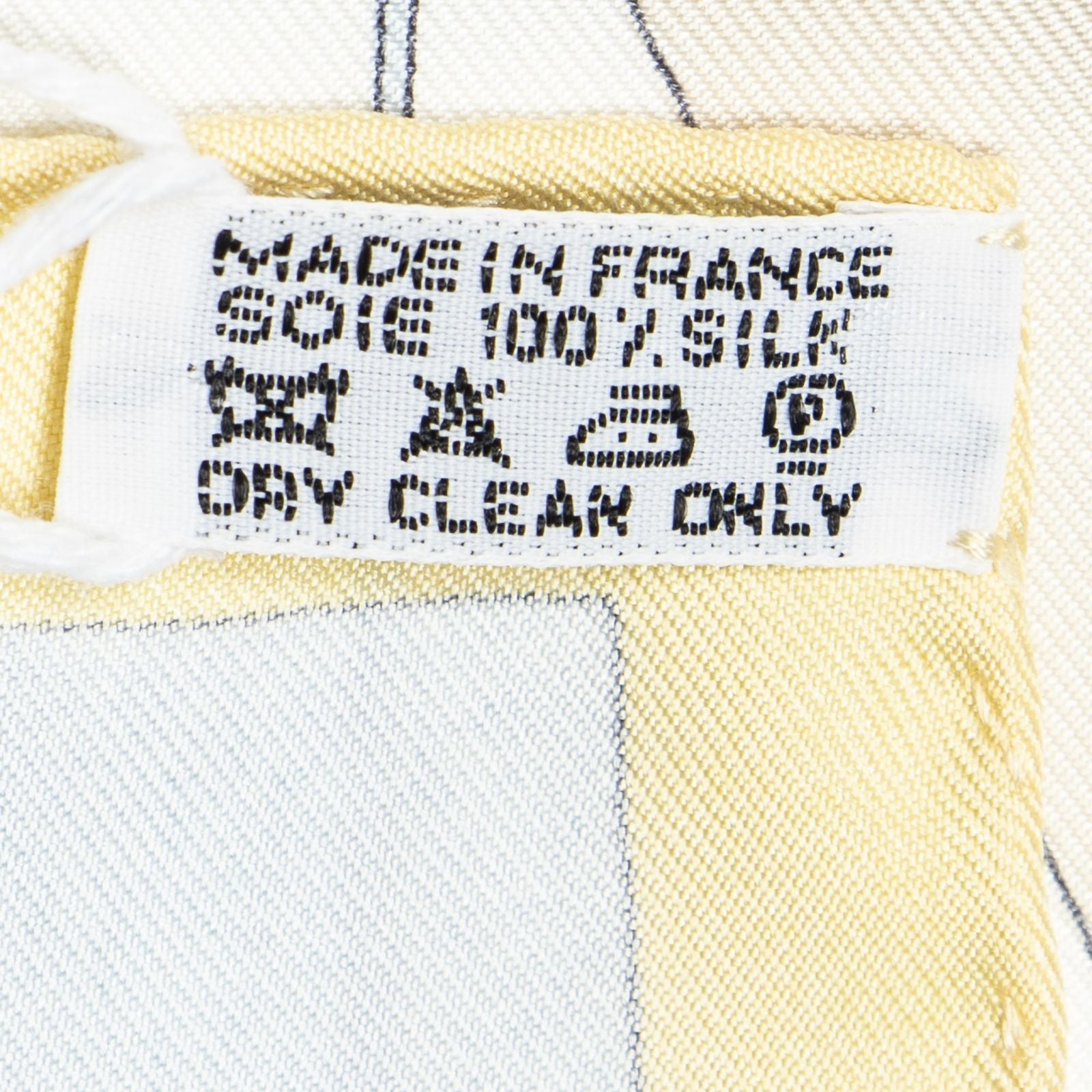 Hermes Scarf Light Blue Yellow Beige 100% Twillsilk — view 5