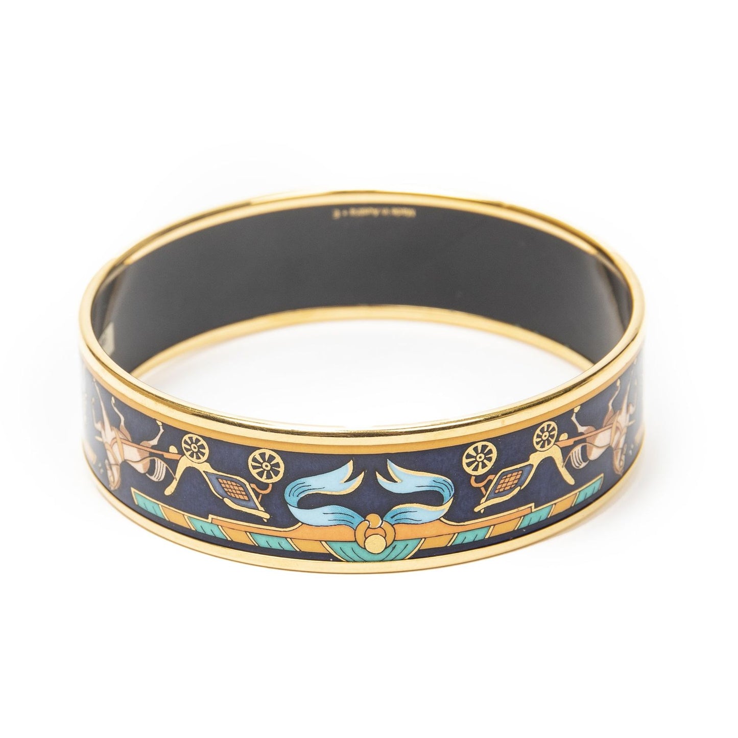 Hermes Enamel Bangle Navy Plating Bracelet — view 3