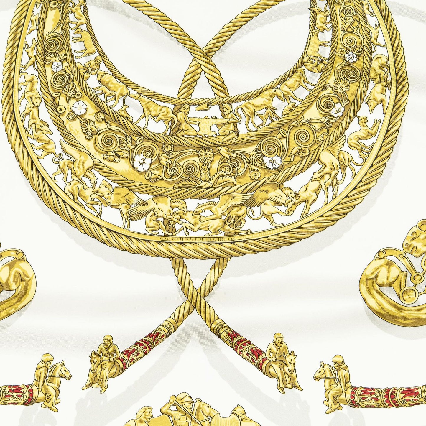 Hermes Scarf White 100% Twillsilk — view 3