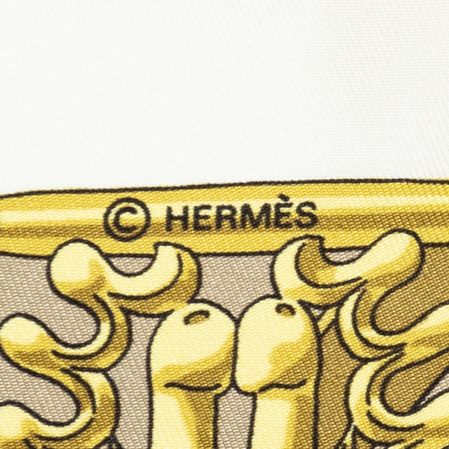 Hermes Scarf White 100% Twillsilk — view 4
