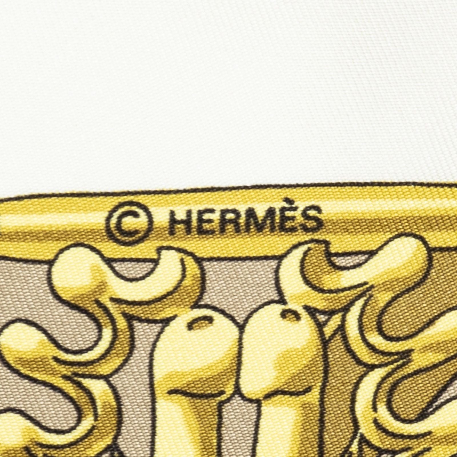 Hermes Scarf White 100% Twillsilk — view 4