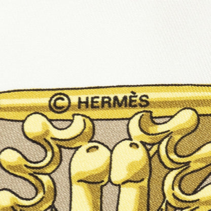Hermes Scarf White 100% Twillsilk — view 4