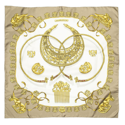 Hermes Scarf White 100% Twillsilk — view 2