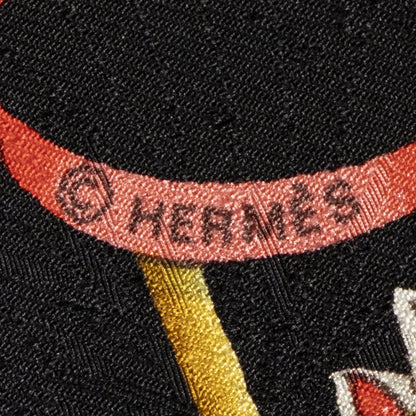 Hermes Scarf Black Gold Red 100% Silk — view 4