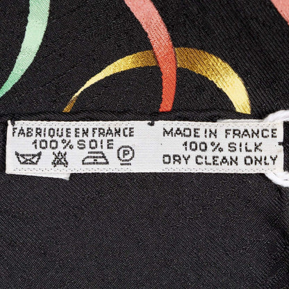 Hermes Scarf Black Gold Red 100% Silk — view 5